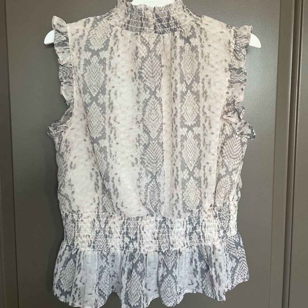 Size medium snake print modern classy sleeveless blouse with cinched waist